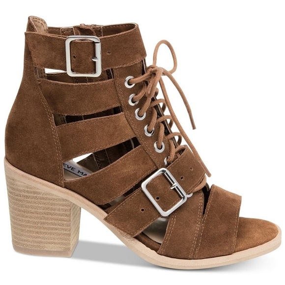 Steve Madden Shoes - (O) Steve Madden Women's Jackson Lace Up Sandal Chestnut Suede 6